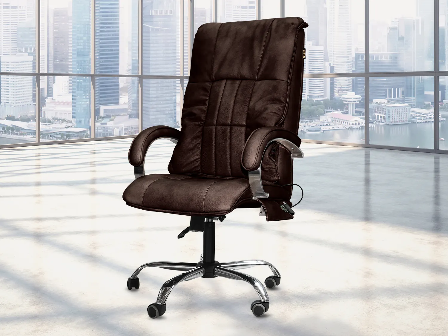 Офисное массажное кресло EGO BOSS EG1001 LKFV Шоколад (Арпатек)