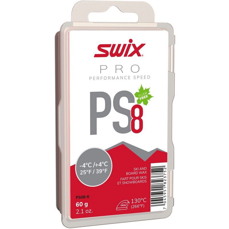 Фотографии Парафин углеводородный Swix PS8 Red (+4°С -4°С) 60 г.