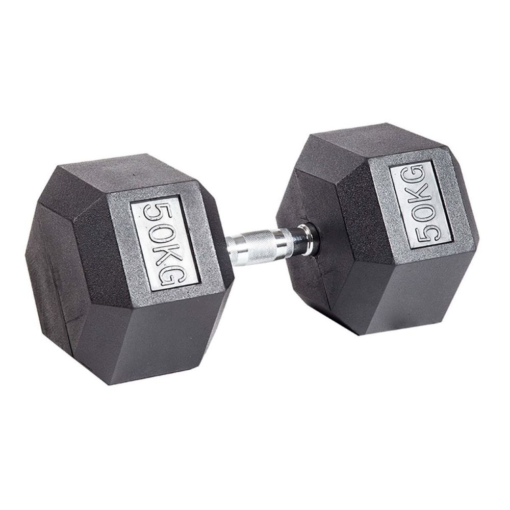 Фото Гантель гексагональная обрезиненная PROFI-FIT 50 кг