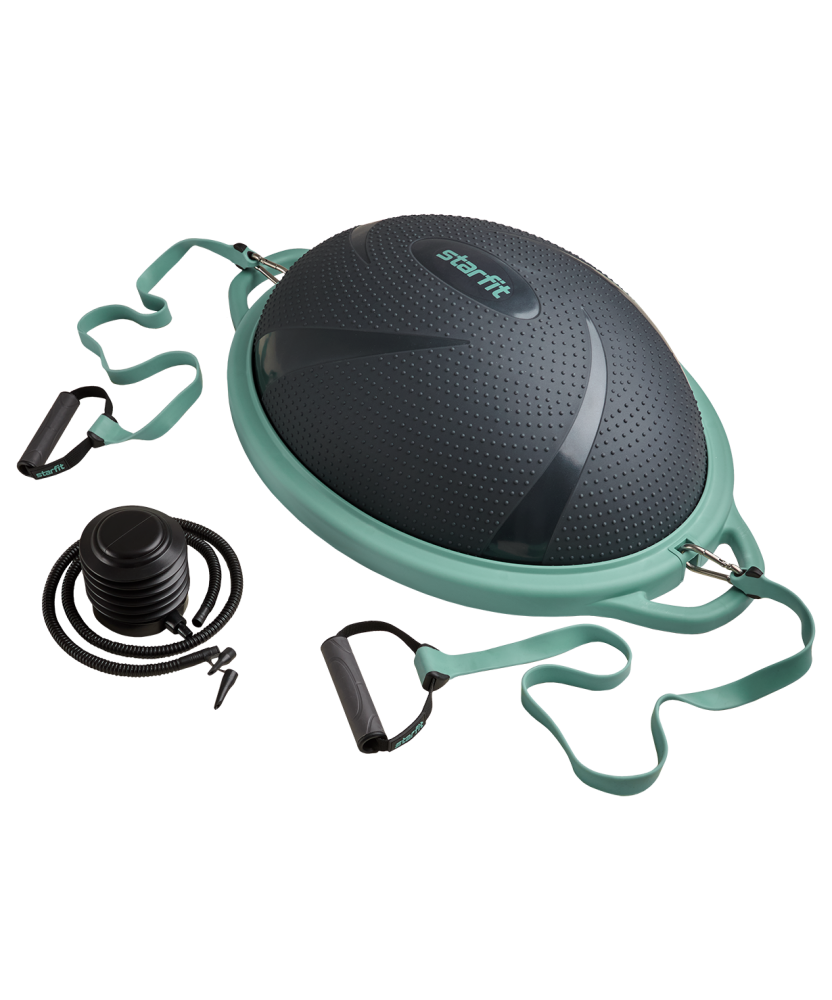 Фотографии Полусфера "BOSU" GB-503 с эспандерами, с насосом, серый/зеленый