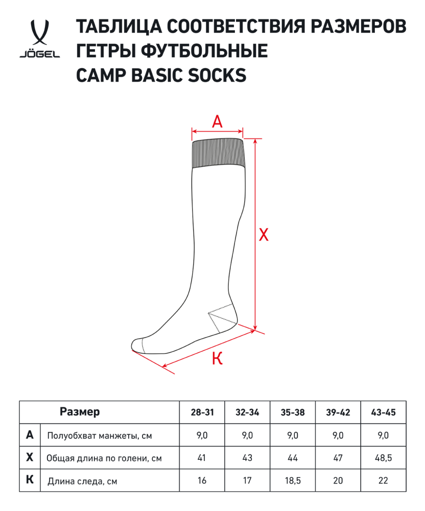 Фотографии Гетры футбольные CAMP BASIC SOCKS, красный/серый/белый