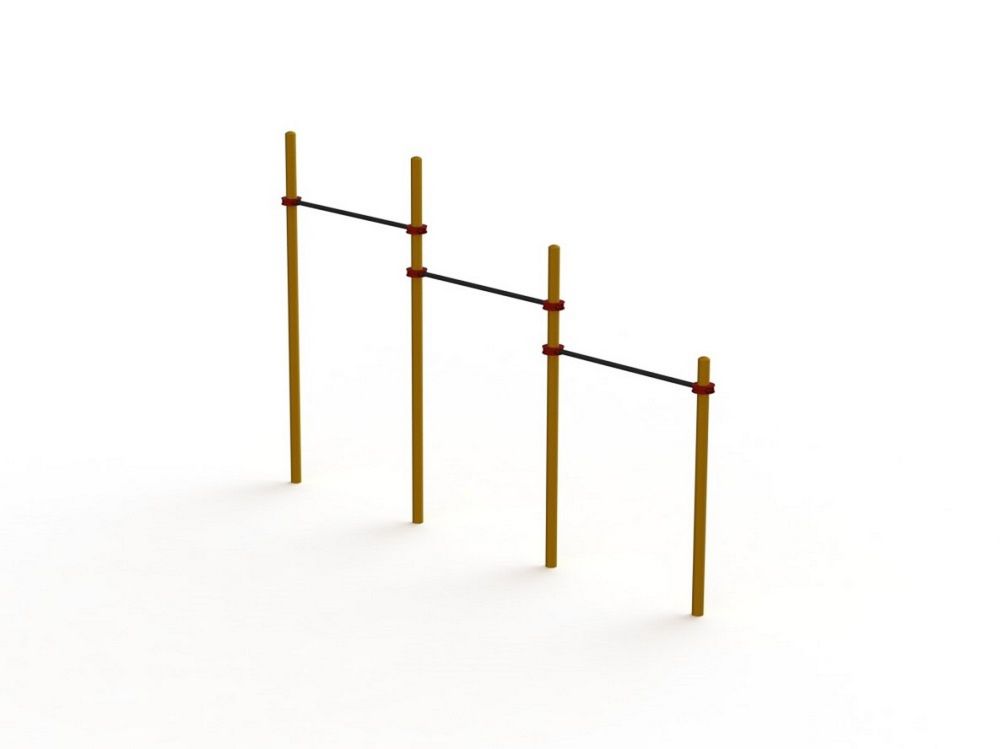 Фотографии Перекладины стационарные разноуровневые для выполнения испытания "Подтягивание из виса на высокой перекладине"