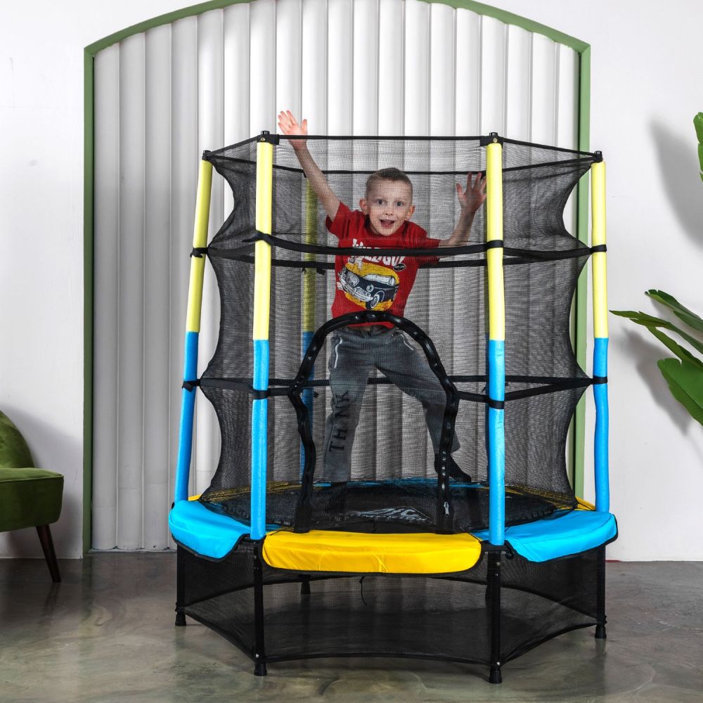 Фотографии Батут DFC JUMP KIDS 55" желт/син, сетка (137см)
