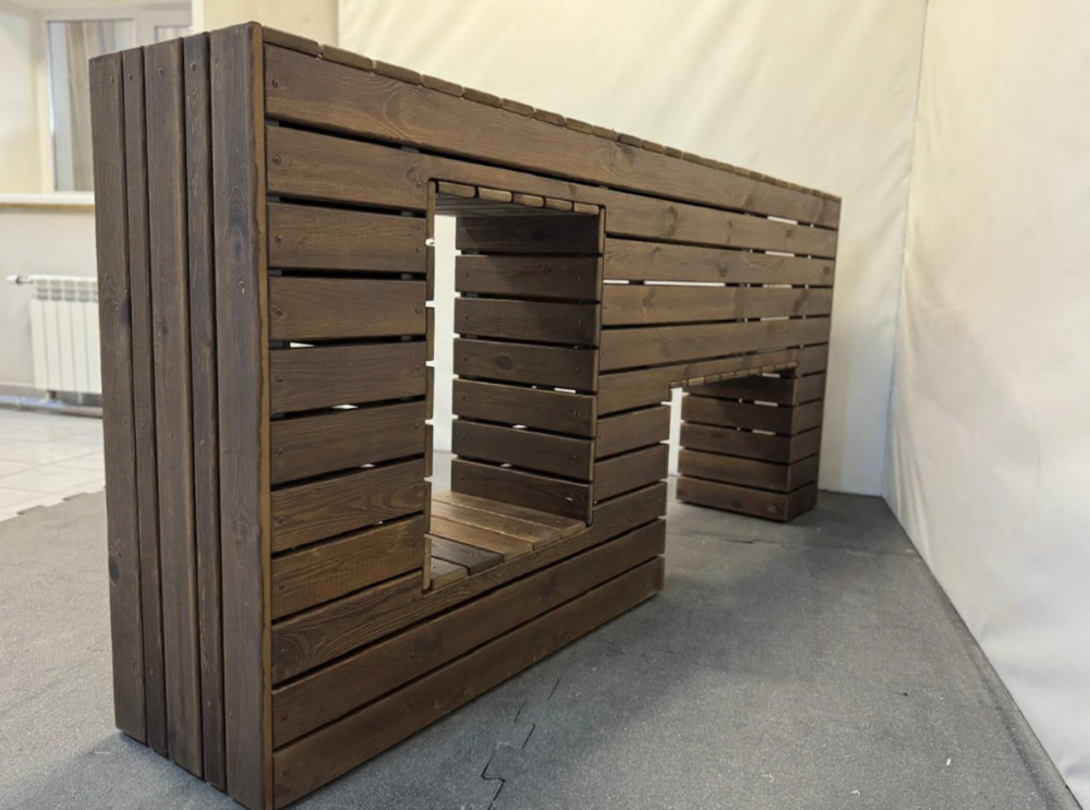 Фотографии Элемент полосы препятствий Стенка с двумя проломами (брус) Pioner A2491023