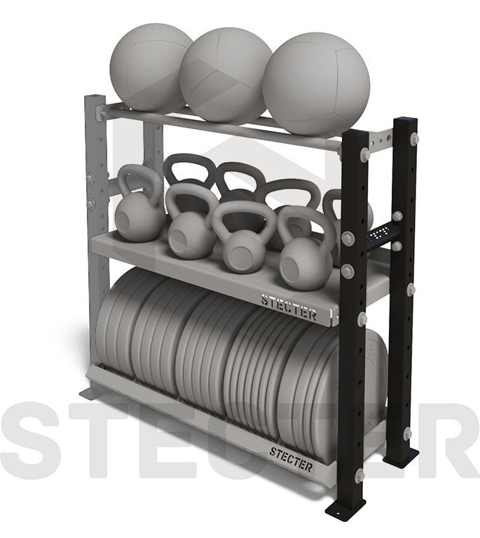 Стеллажная стойка - двойная с перемычкой Stecter (к-кт) Н=1160 мм 2463