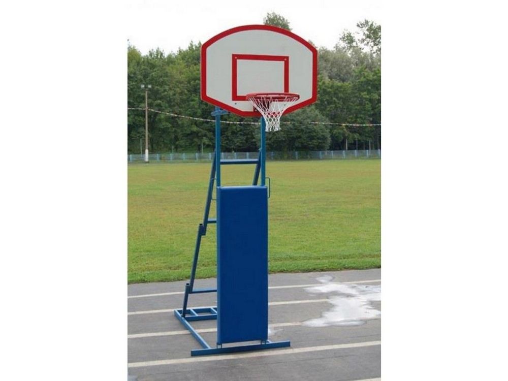 Фотографии Стойка стритбольная складная с фанерным щитом, кольцом, сеткой и защитой Street Pioner A13905