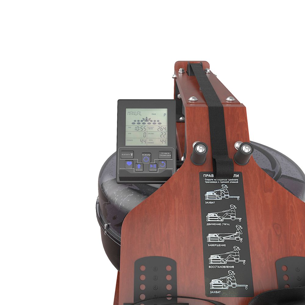 Гребной тренажер UNIX Fit тёмное дерево / Wood Rower Dark