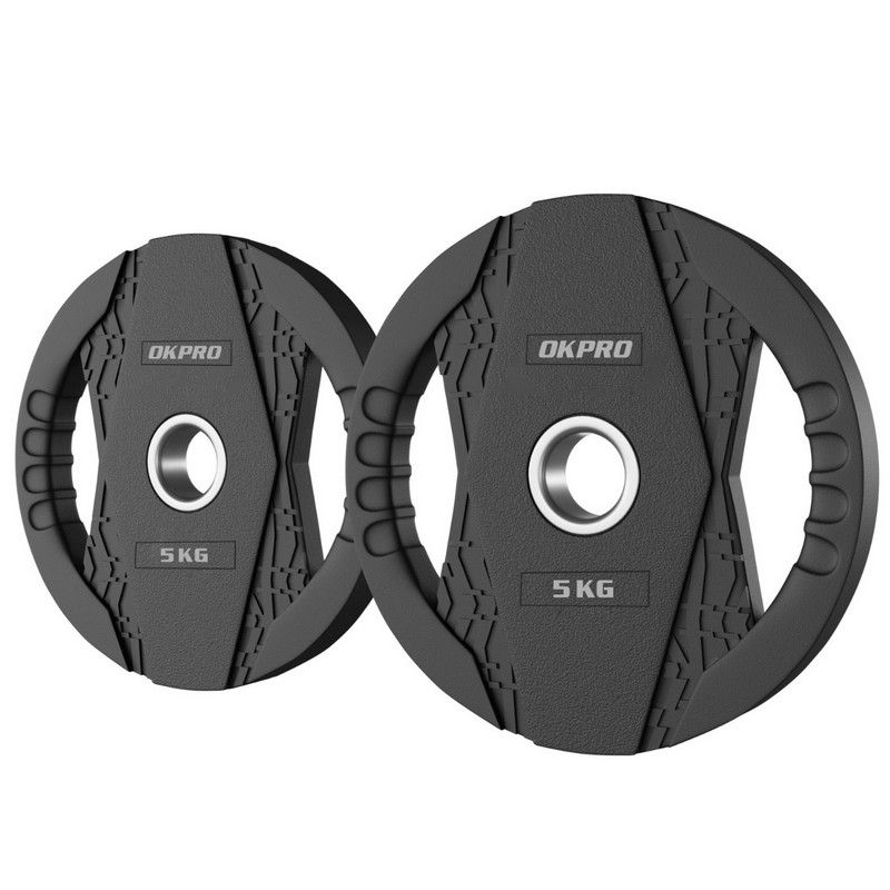 Фото Диск обрезиненный тренировочный с двойным хватом OKPRO OK2005C 1,25 кг