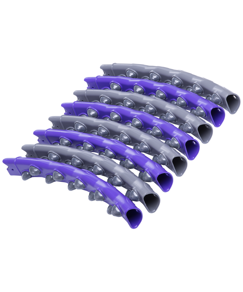 Фотографии Обруч массажный HH-107 разборный, двухрядный, серый/фиолетовый