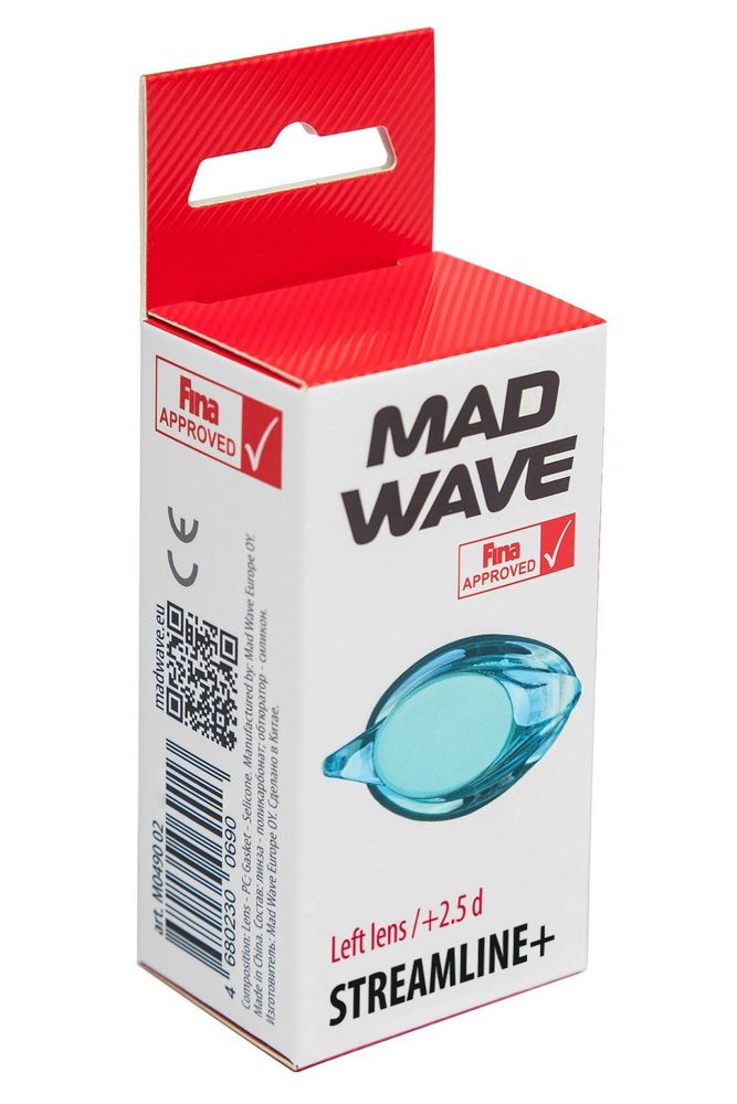 Фотографии Линза с диоптриями для плавательных очков Mad Wave Streamline left M0457 04 H L8W -4,0
