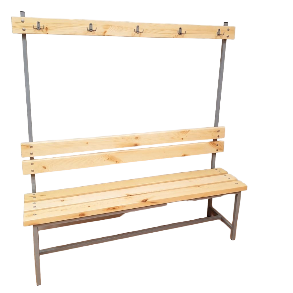 Фотографии Скамейка с вешалкой для раздевалок, 120 см разборная