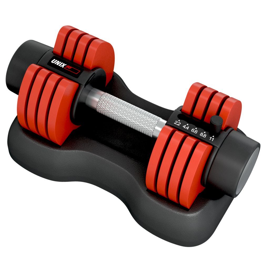 Фото Гантель со ступенчатой регулировкой UNIX Fit 11 кг красная