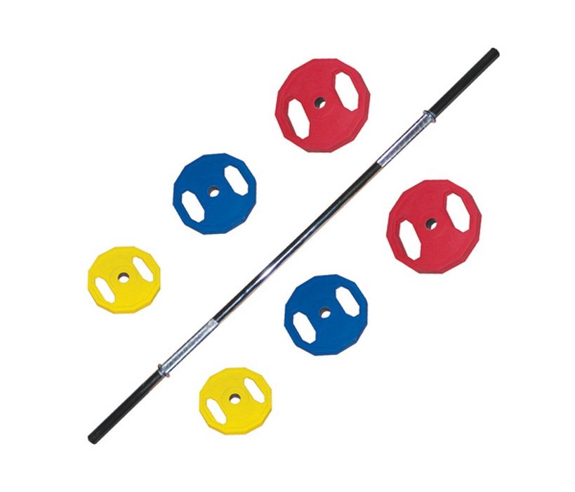 Штанга для аэробики Foreman Group Strength Set (гриф, 3 пары обрезин. цветных блинов) FM\GS-SET-L