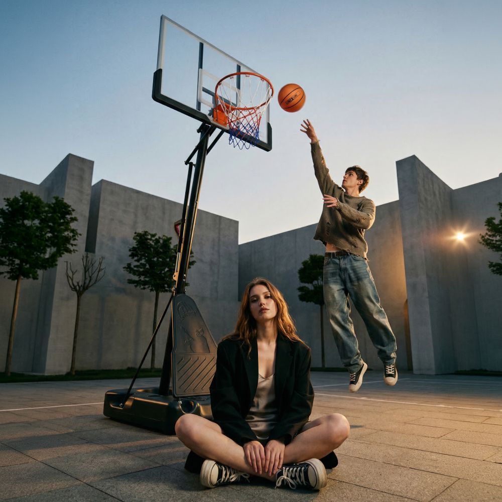 Фото Баскетбольная стойка UNIX Line B-Stand-TG PRO 54"x32" (140 х 82 см) R45 H230-305 см