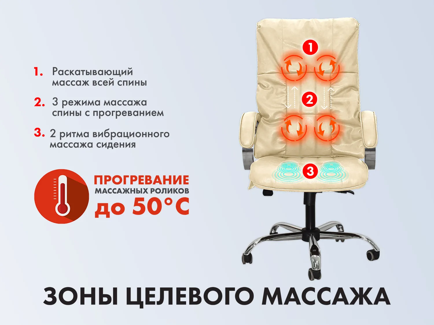 Офисное массажное кресло EGO BOSS EG1001 LKFO Крем (Арпатек)