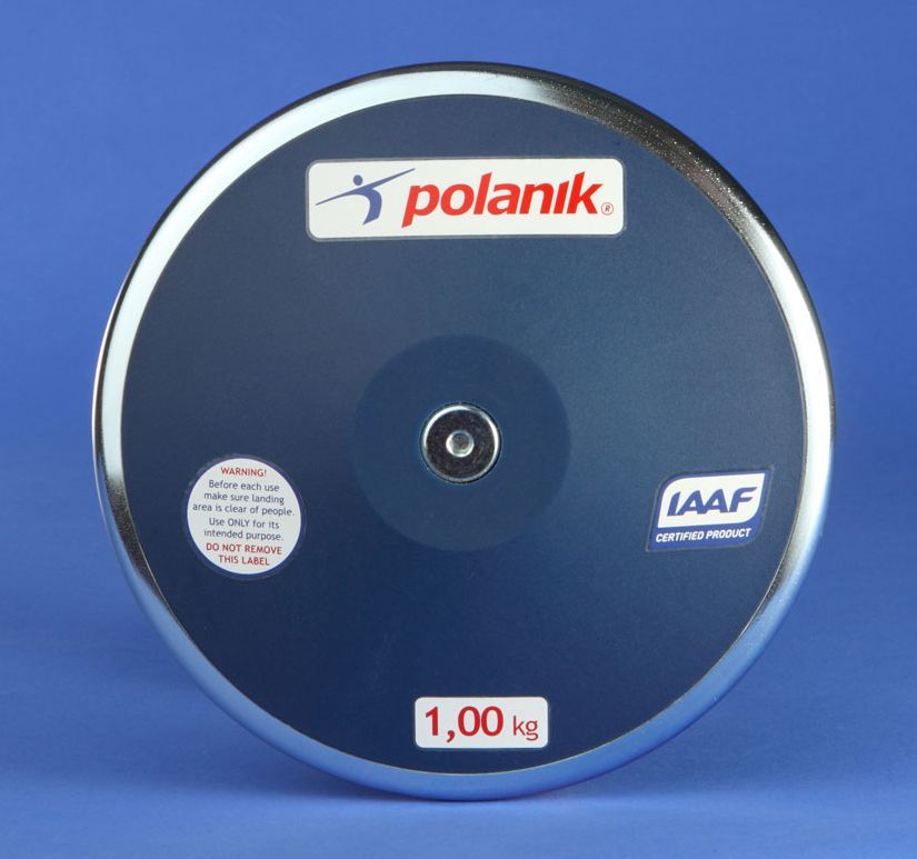 Фото Диск соревновательный пластиковый 1 кг Polanik CPD11-1 Сертификат IAAF № I-11-0493