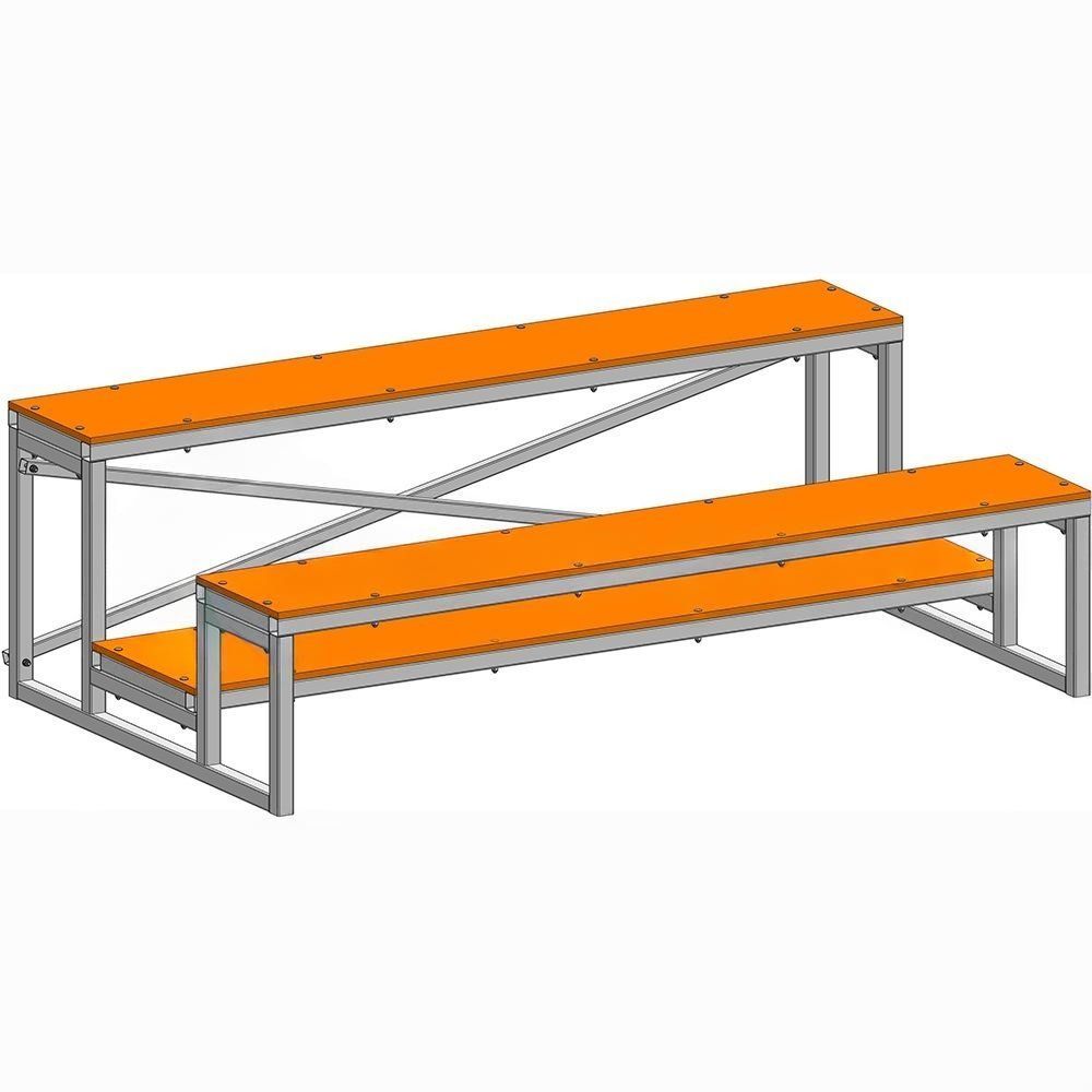 Фото Трибуна мобильная 2 ряда сиденья из фанеры