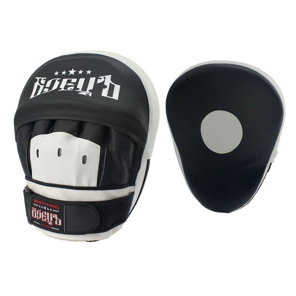 Фото Лапы боксерские гнутые Боецъ 110 черно-белый