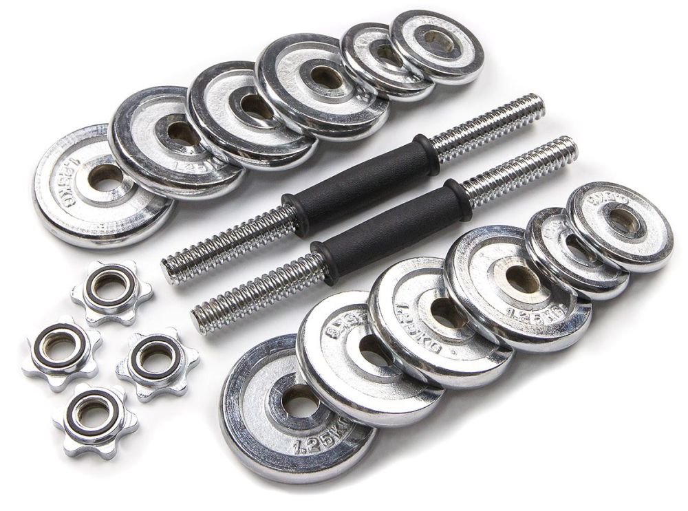 Фото Набор гантелей хромированных AMETIST в чемодане 15 кг