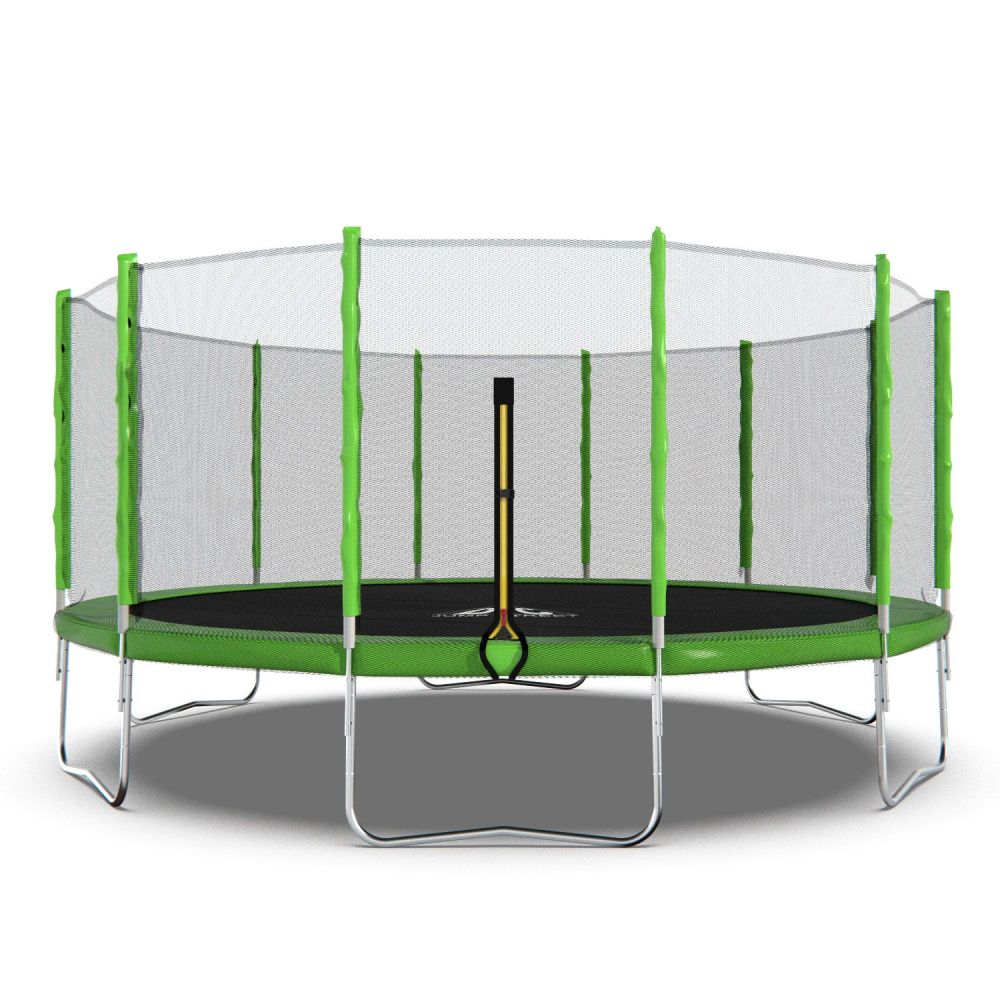 Фотографии Батут DFC Trampoline Fitness 16ft наружн.сетка, св.зел. (488см)(два короба)