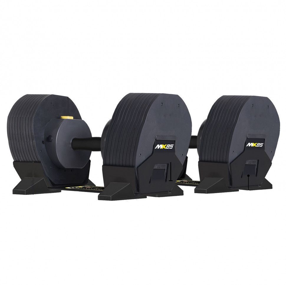 Фото Гантели наборные MX Select MX-85, вес 5.6-38.6 кг, 2 шт без стойки