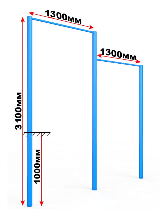 Фотографии Турник/перекладина для улицы двухуровневая Pioner A16417