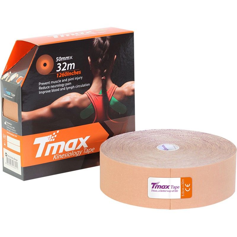 Фото Тейп кинезиологический Tmax 32m Extra Sticky Biege 5 см x 32 м 423211 телесный