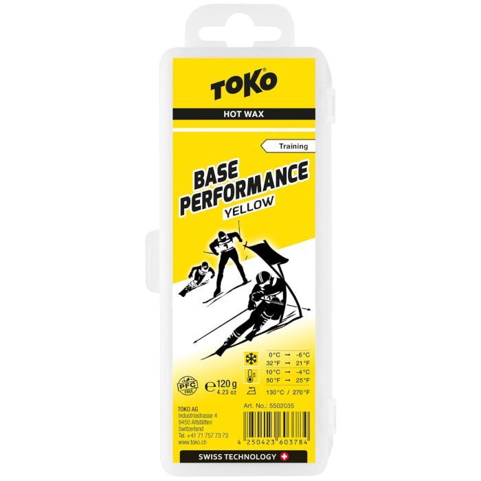 Фотографии Парафин углеводородный TOKO Base Performance yellow (0°С -6°С) 120 г.