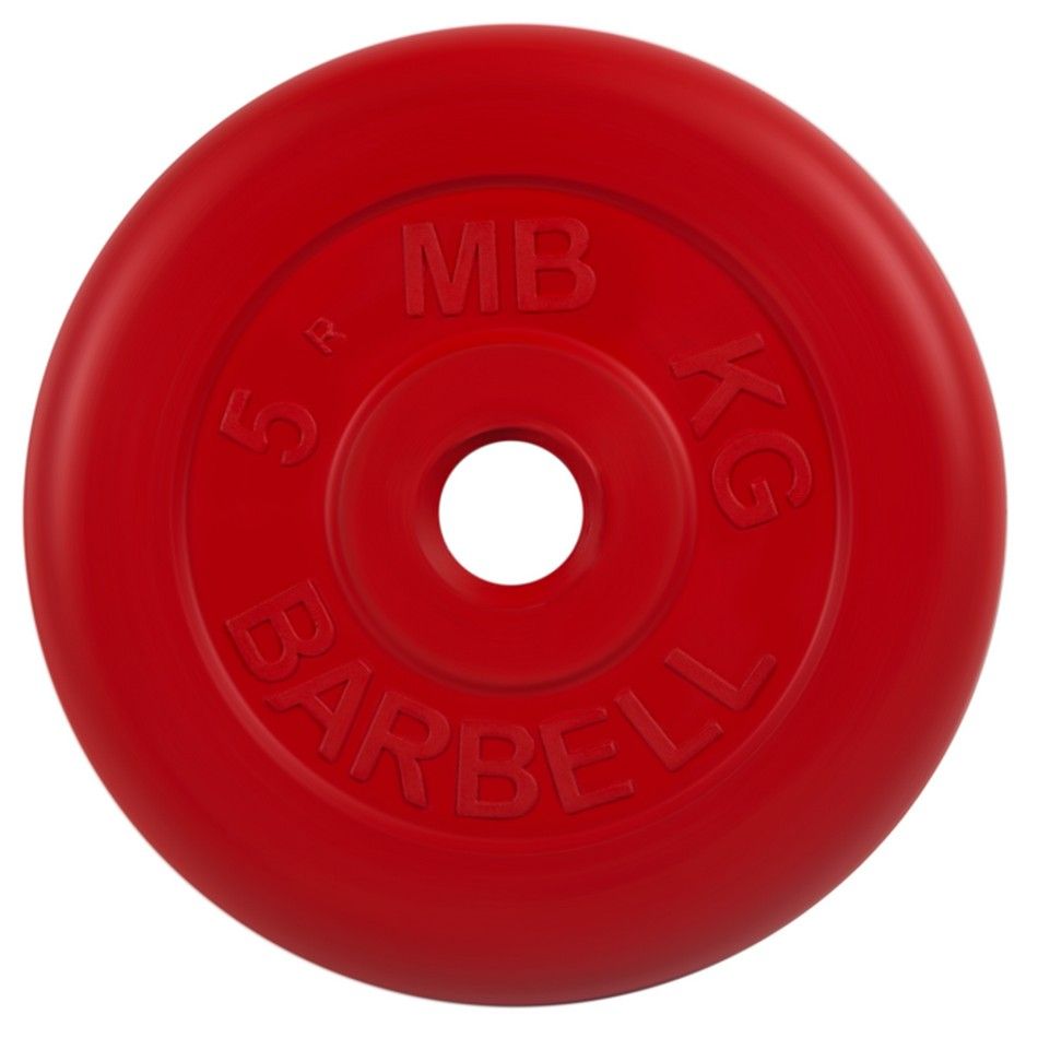 Фото Диск обрезиненный d26мм MB Barbell MB-PltC26-5 5 кг красный