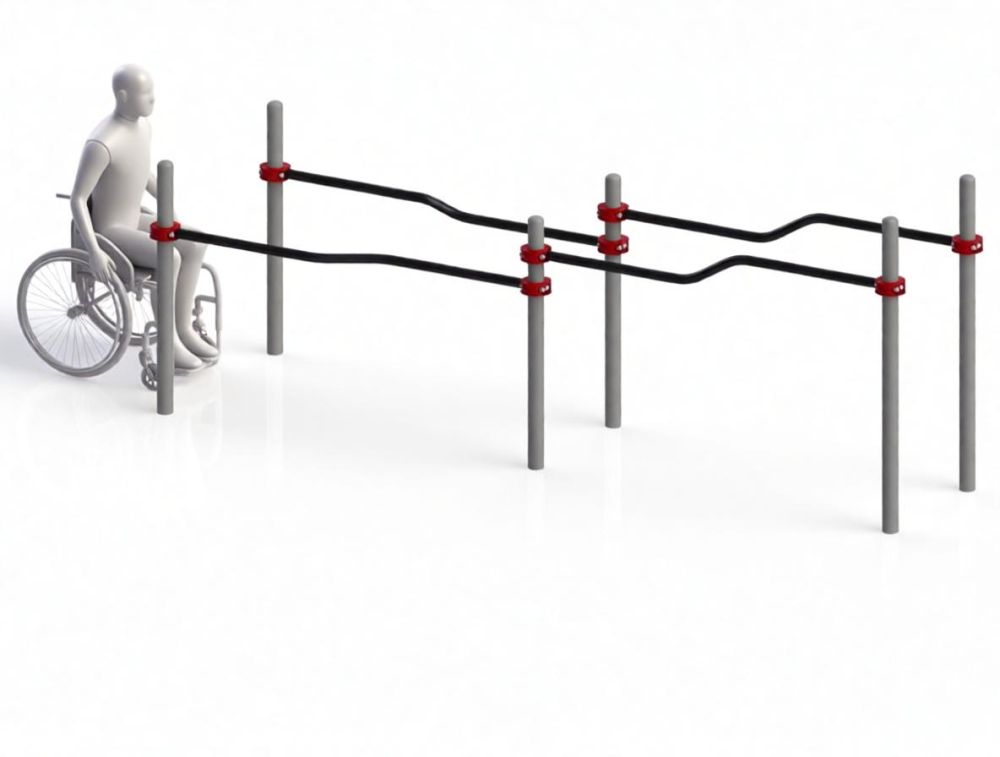 Фото Брусья параворкаут изогнутые разноуровневые Pioner A11802