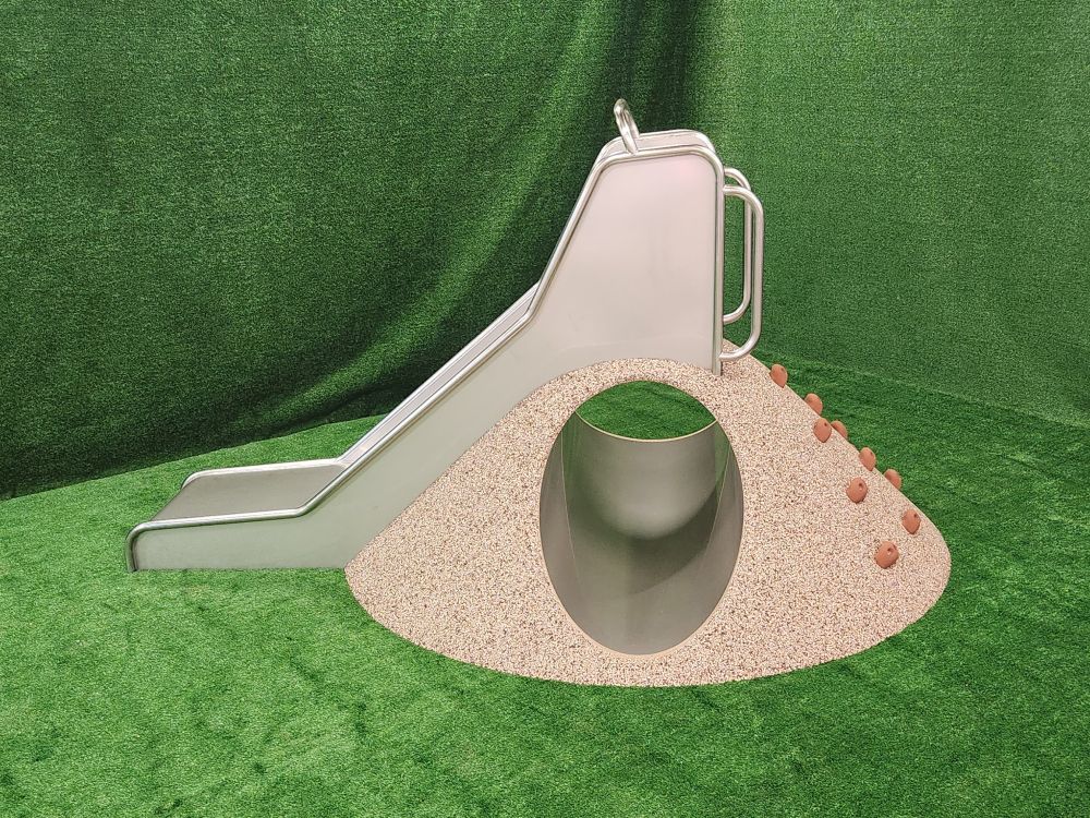 Фотографии Кочка из EPDM крошки «Баббл Плэй» с тоннелем, горкой и зацепами