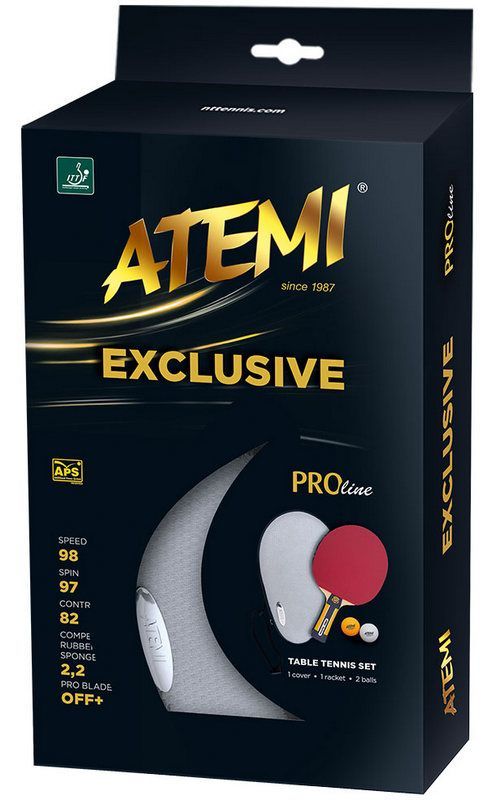 Фотографии Набор для настольного тенниса Atemi Exclusive (1ракетка+чехол+2 мяча***)