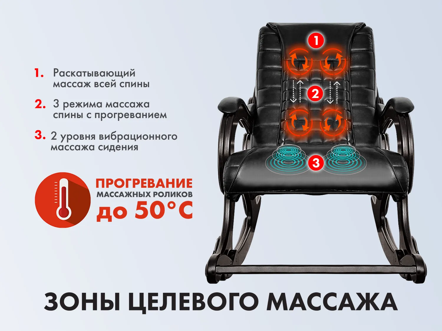 Массажное кресло качалка EGO WAVE EG2001 Антрацит (Арпатек)