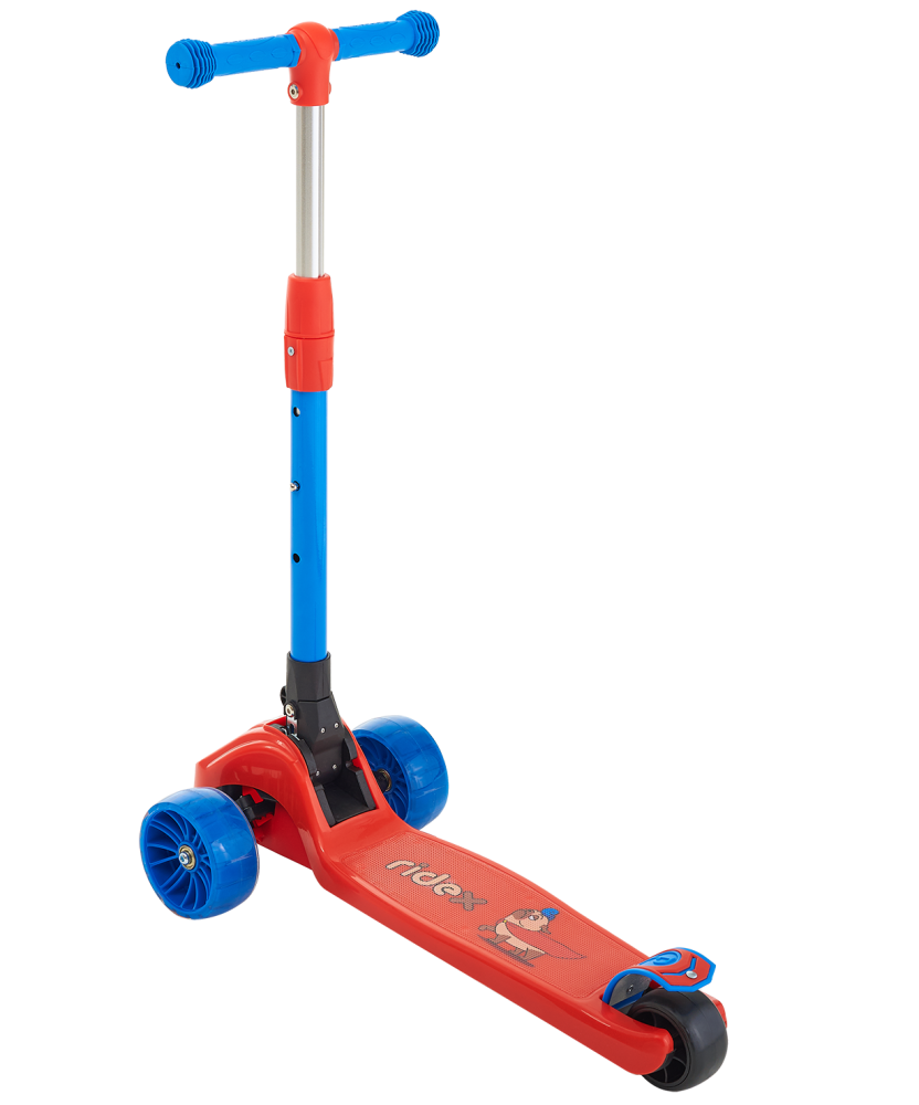 Фотографии Самокат 3-колесный Juicy R 120/80 мм, красный/синий