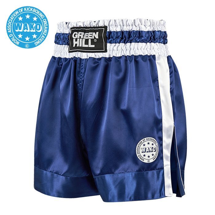 Фотографии Шорты для кикбоксинга Green Hill Fighter Wako approved KBSF-3746w синие