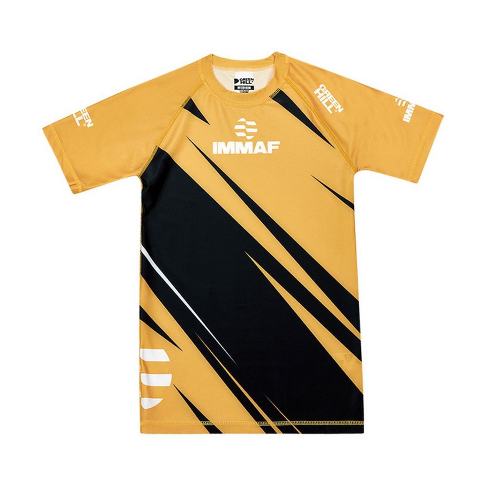 Фотографии Рашгард Green Hill Rash Guard IMMAF approved RGI-4021 черно-золотой