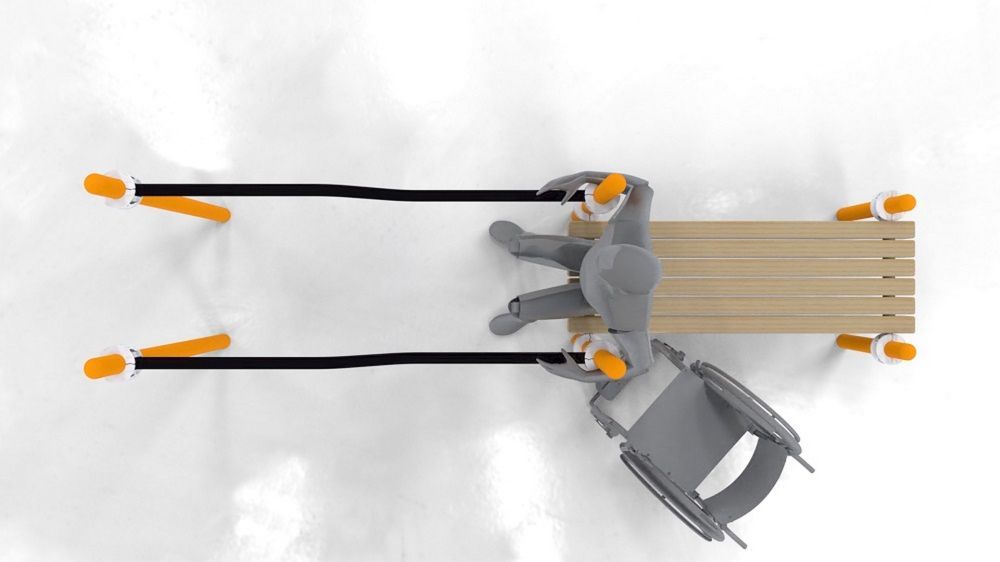 Фотографии Брусья параворкаут изогнутые в подъем со скамьей Pioner A11813