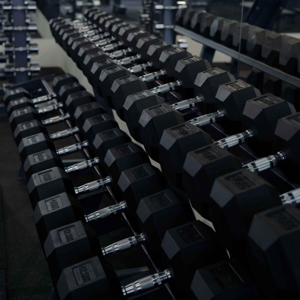 Гантель гексагональная обрезиненная PROFI-FIT 37,5 кг