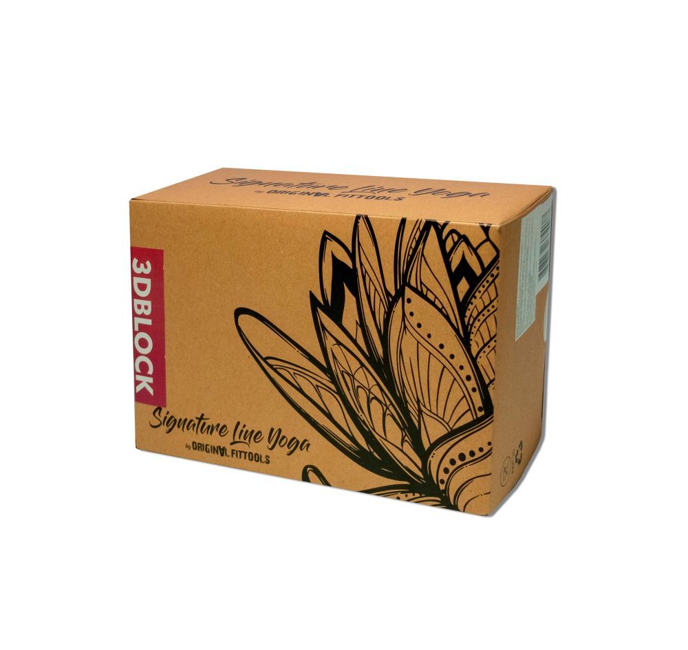 Фотографии Блок для йоги трехцветный премиум в коробке