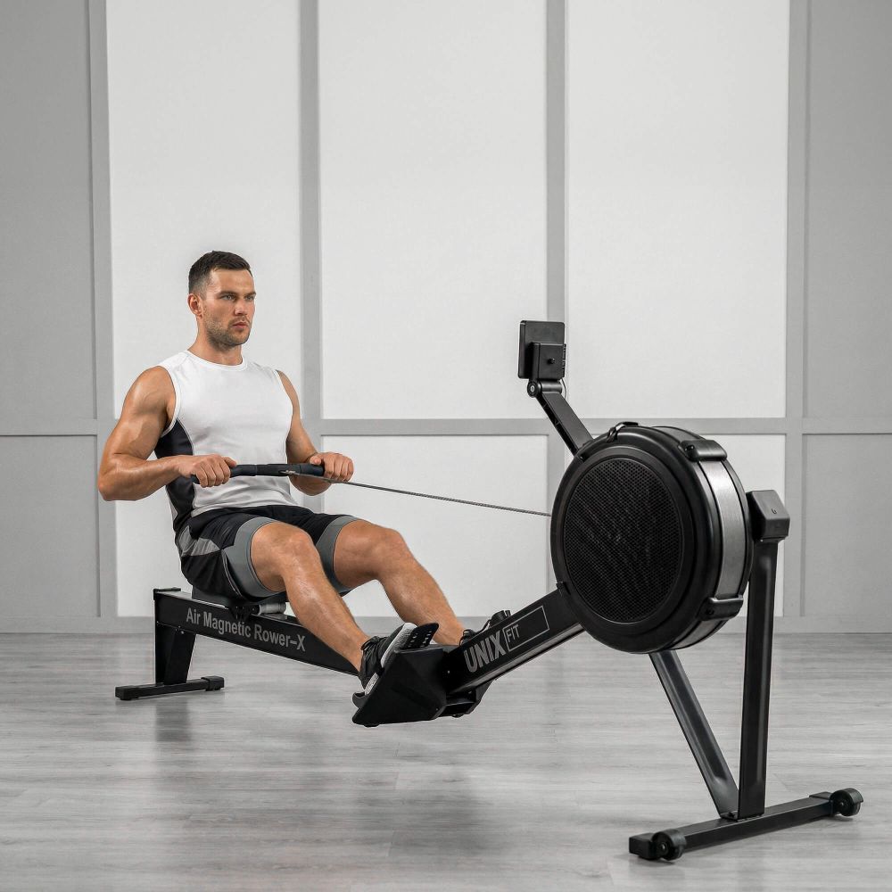 Фото Гребной тренажер UNIX Fit Air водушно-магнитный / Magnetic Rower-X черный