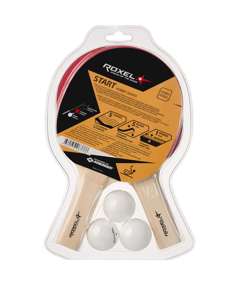 Фотографии Набор для настольного тенниса Hobby Start, 2 ракетки, 3 мяча