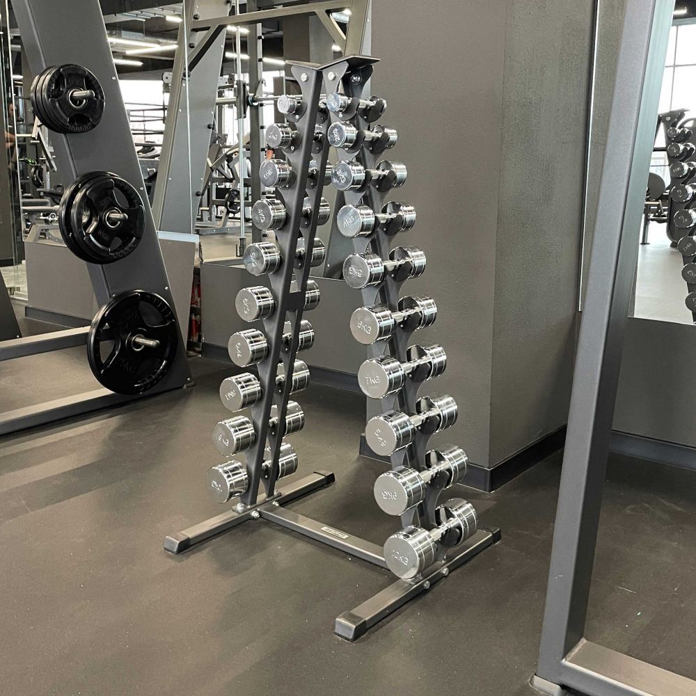 Гантельный ряд хромированный (шаг 1 кг, 10 пар) PROFI-FIT 1-10 кг