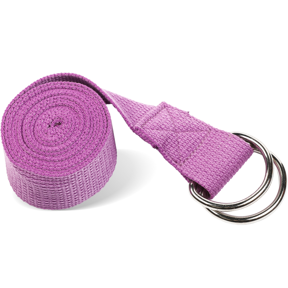 Фото Ремень для йоги с металлическим карабином PRCTZ YOGA STRAP, фиолет.