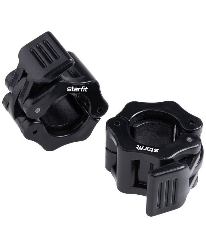 Замки с фиксатором для грифа Core Star Fit BB-109 d=26 мм, пластиковые, черный, 2 шт