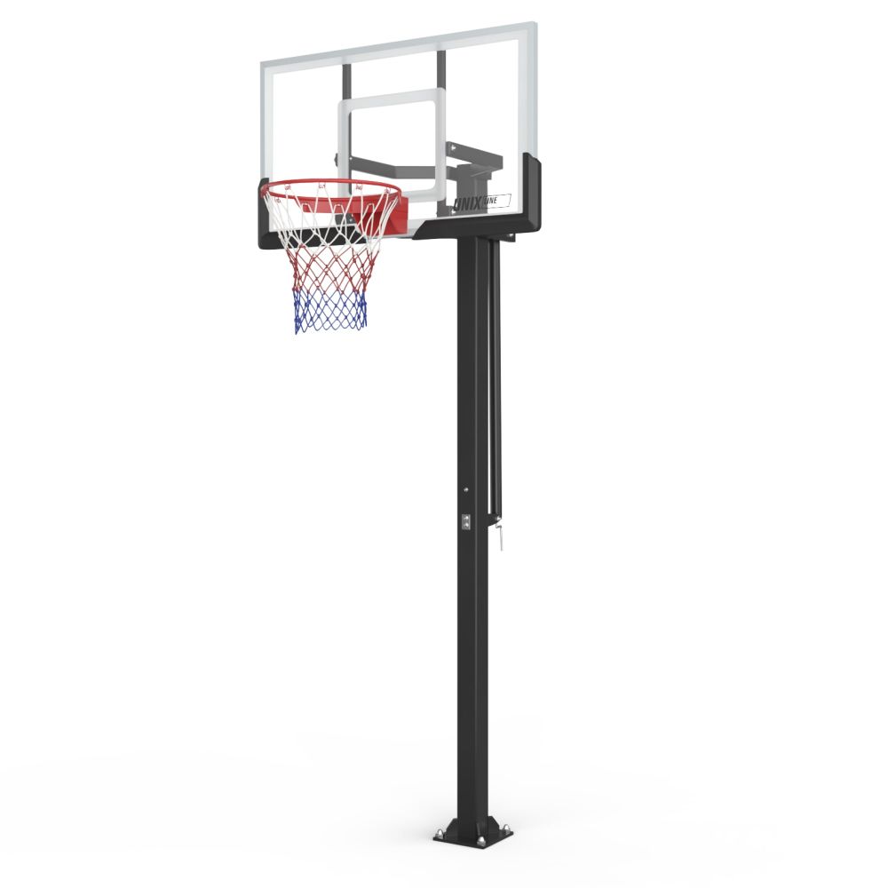 Фотографии Баскетбольная стойка стационарная UNIX Line B-Stand-TG 54"x32" (140 х 80 см) R45 H230-305 см