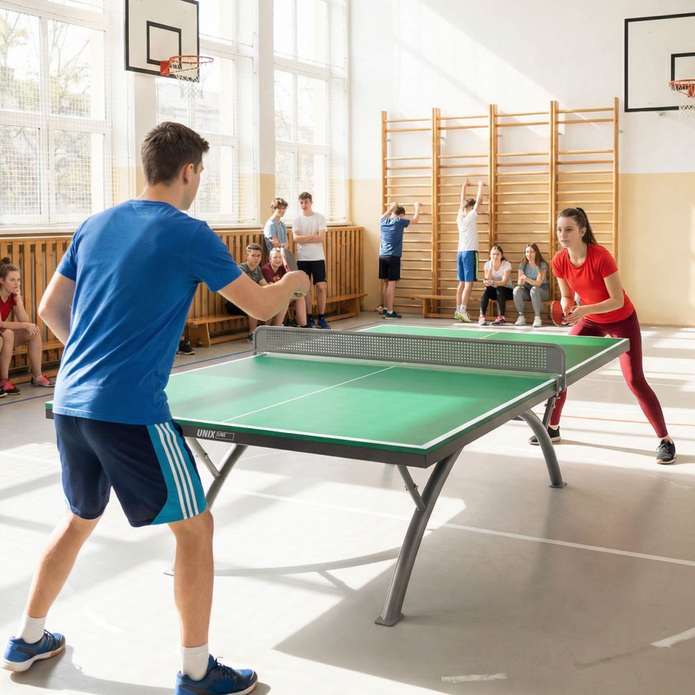 Фото Антивандальный теннисный стол UNIX Line 14 mm SMC зеленый, серый