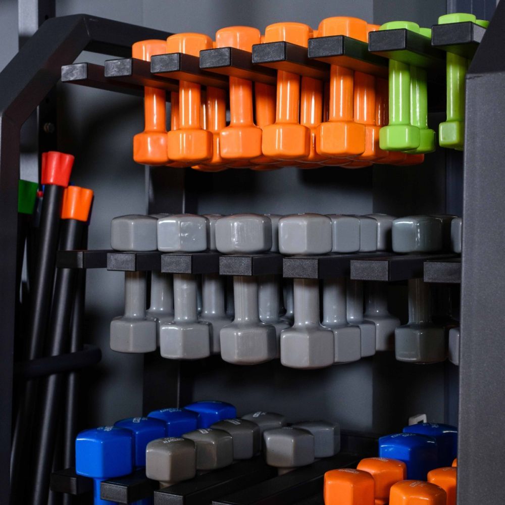 Гантель в виниловой оболочке, шестигранник PROFI-FIT 5 кг, синяя