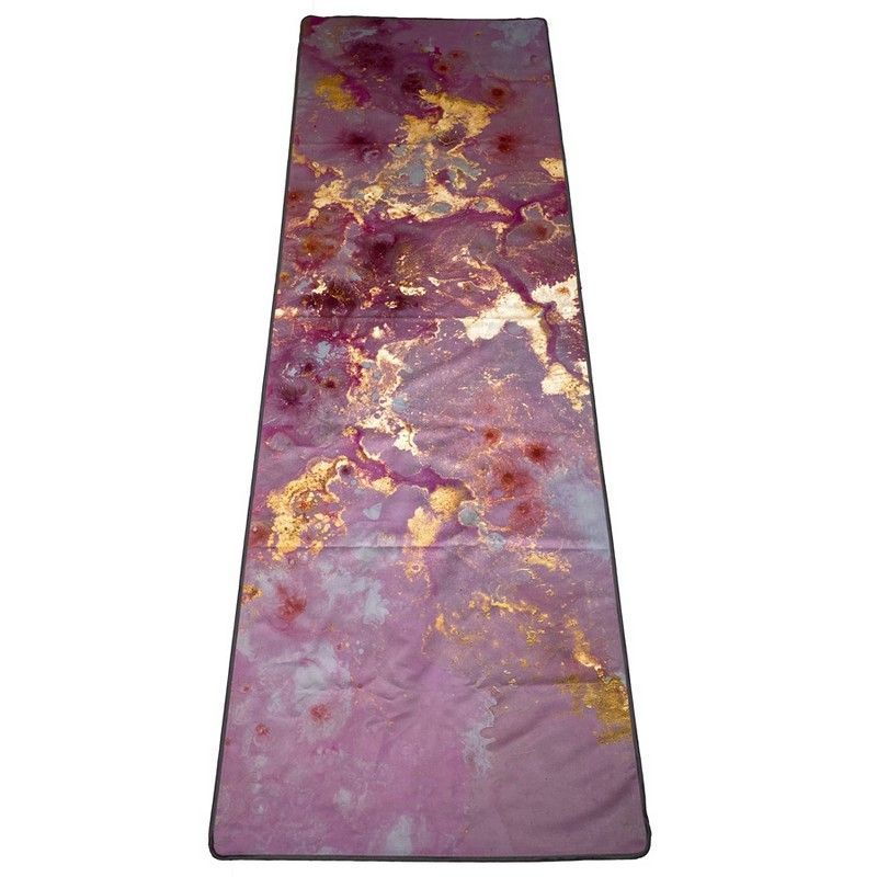 Фото Полотенце для йоги 183x61см Inex Suede Yoga Towel искусственная замша MFTOWEL-GIL90 розовый мрамор с позолотой