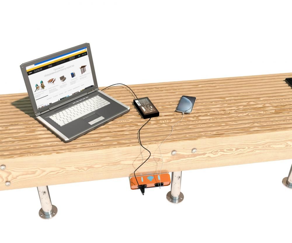 Фото Зарядное устройство и точка доступа Wi-Fi «Валли» 2xUSB и 1x220V