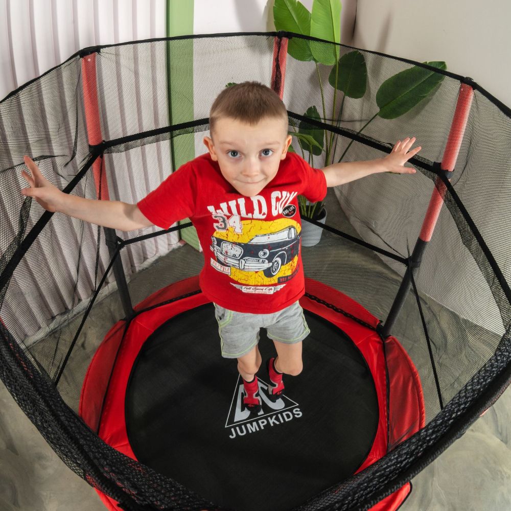 Фотографии Батут DFC JUMP KIDS 55" красн/сер, сетка (137см)